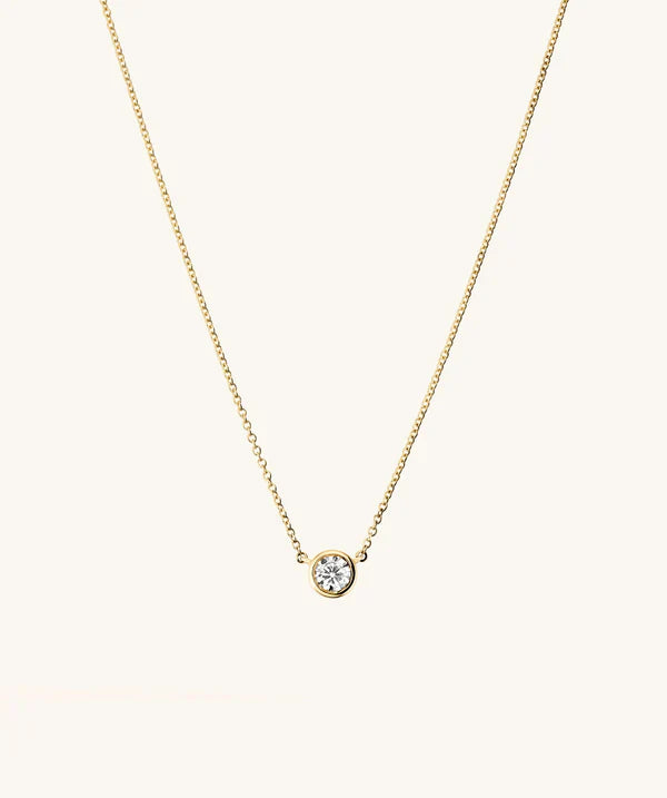 Bezel Lab Grown Diamond Necklace 0.25 ct