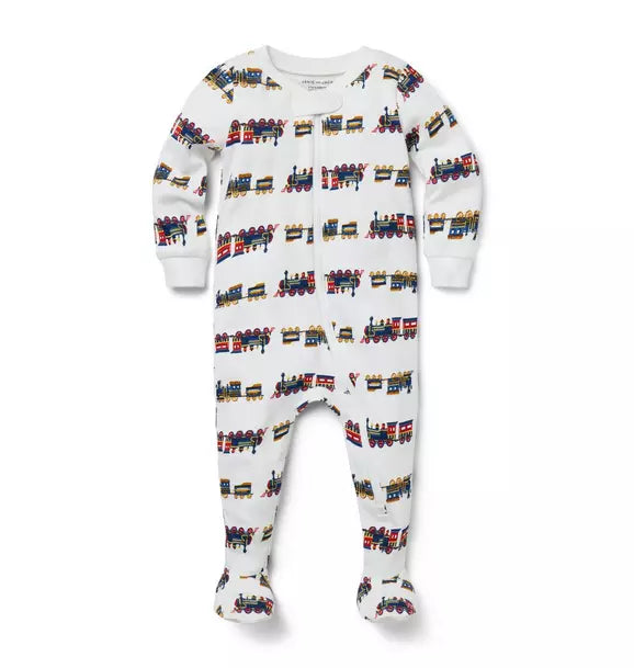 Baby Good Night Footed Pajama In Train