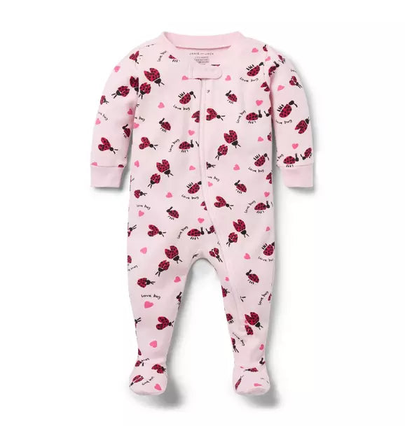 Baby Good Night Footed Pajama In Lovebug