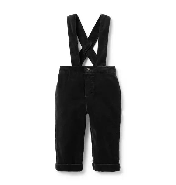 Baby Velvet Suspender Pant